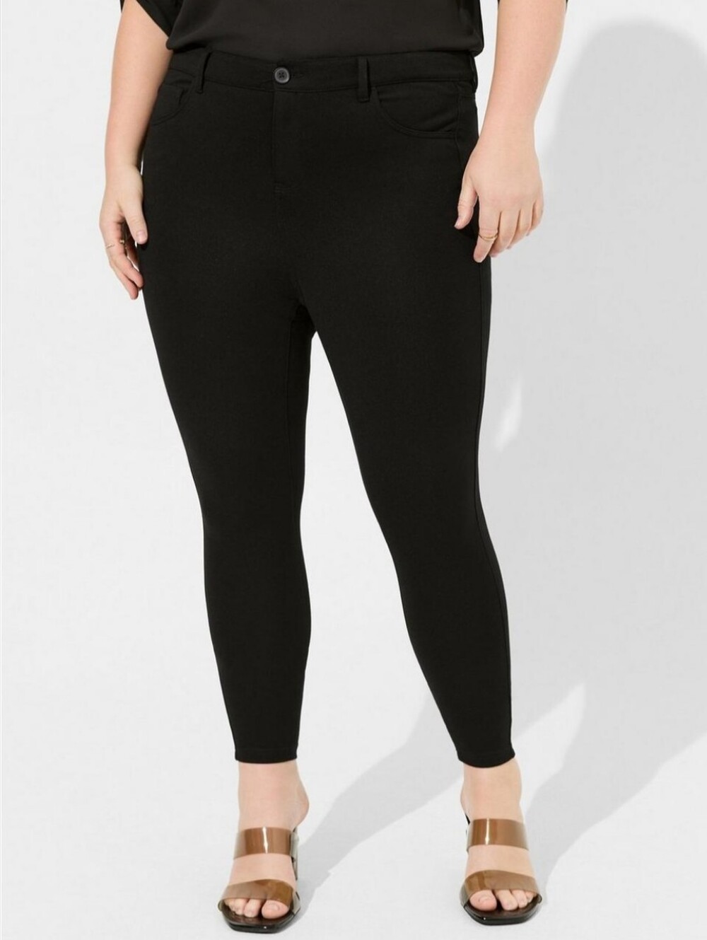 Torrid Studio Luxe Ponte Skinny Mid Rise Pants Black 18R